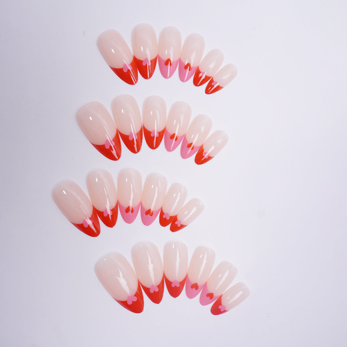 Heart-Patterned Press-On Nails Acalora