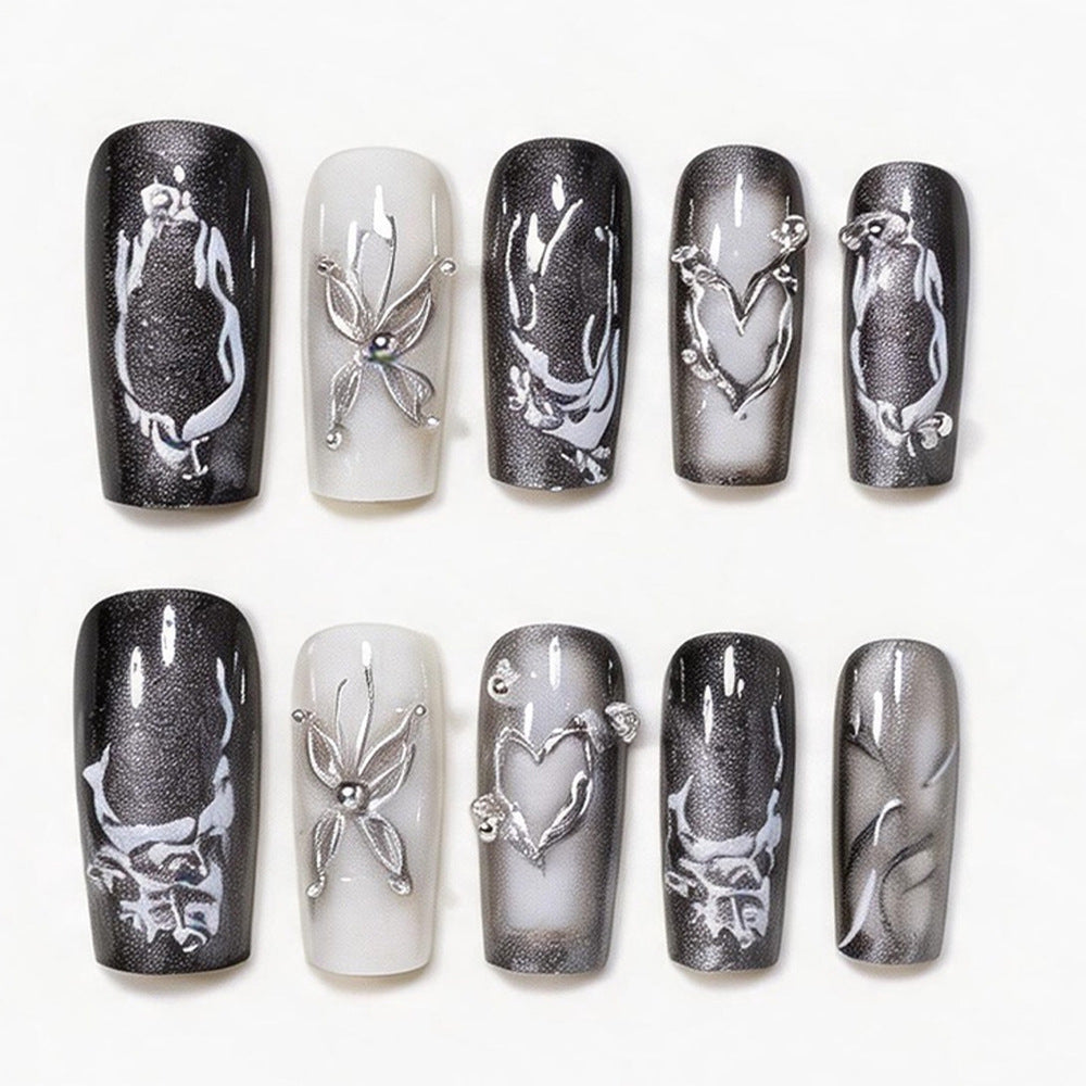 Artistic Long Press-On Nail Design Acalora