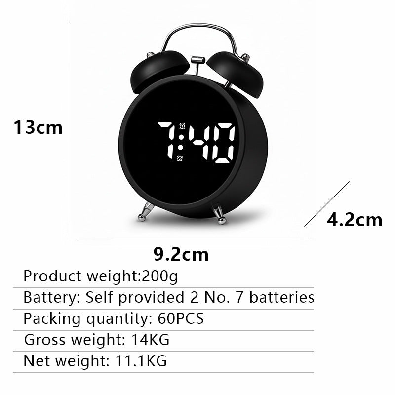 Digital Alarm Clock in Modern Design with Large LED Display