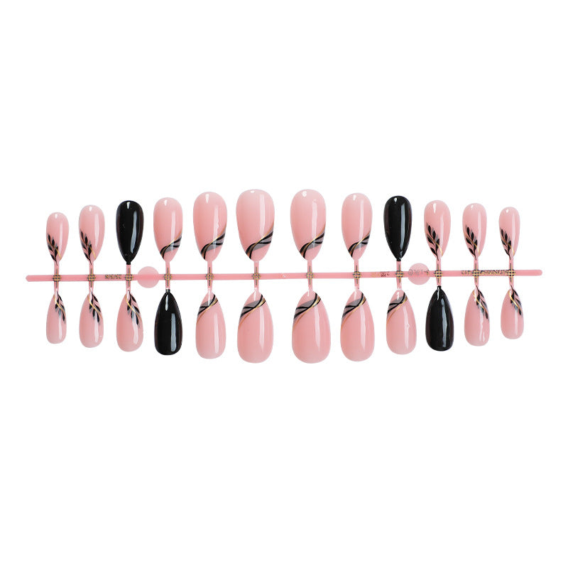 Elegant Press-On Nail Art Set with Artistic Designs Acalora