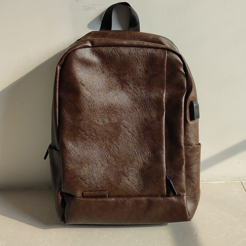 Eco-Friendly Textured Leather Laptop Backpack Acalora