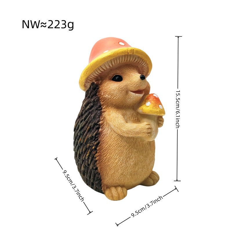 Cute hedgehog sculpture with fruit bowl Acalora