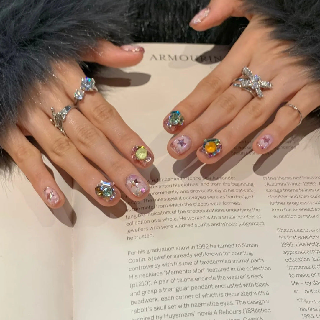 Elegant Press-On Nail Set with Sparkling Design Acalora