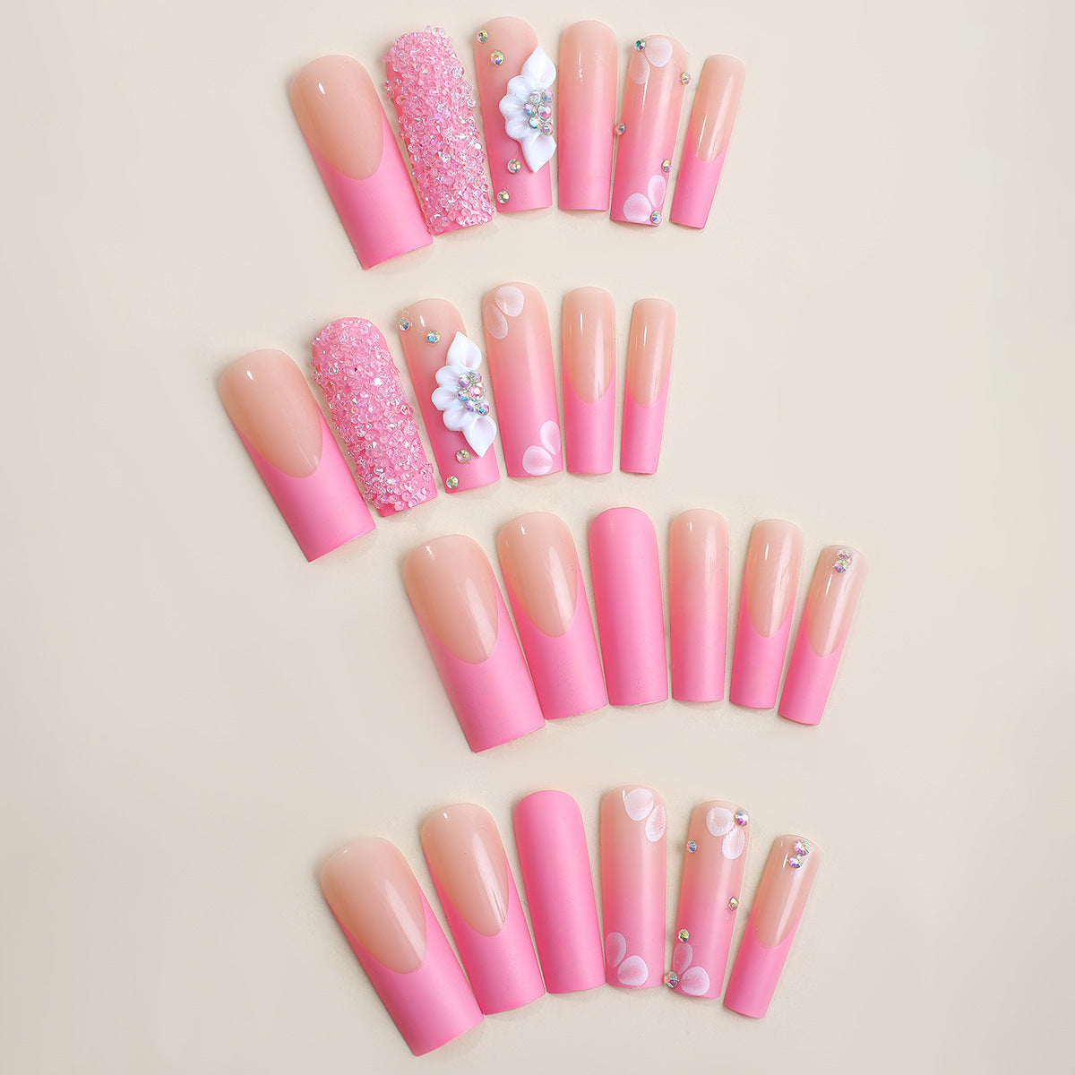 Decorative Press-On Nail Set with Multi-Designs Acalora
