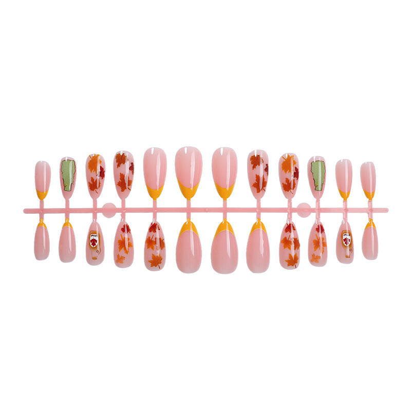 Autumn-Inspired Press-On Nail Art Set Acalora