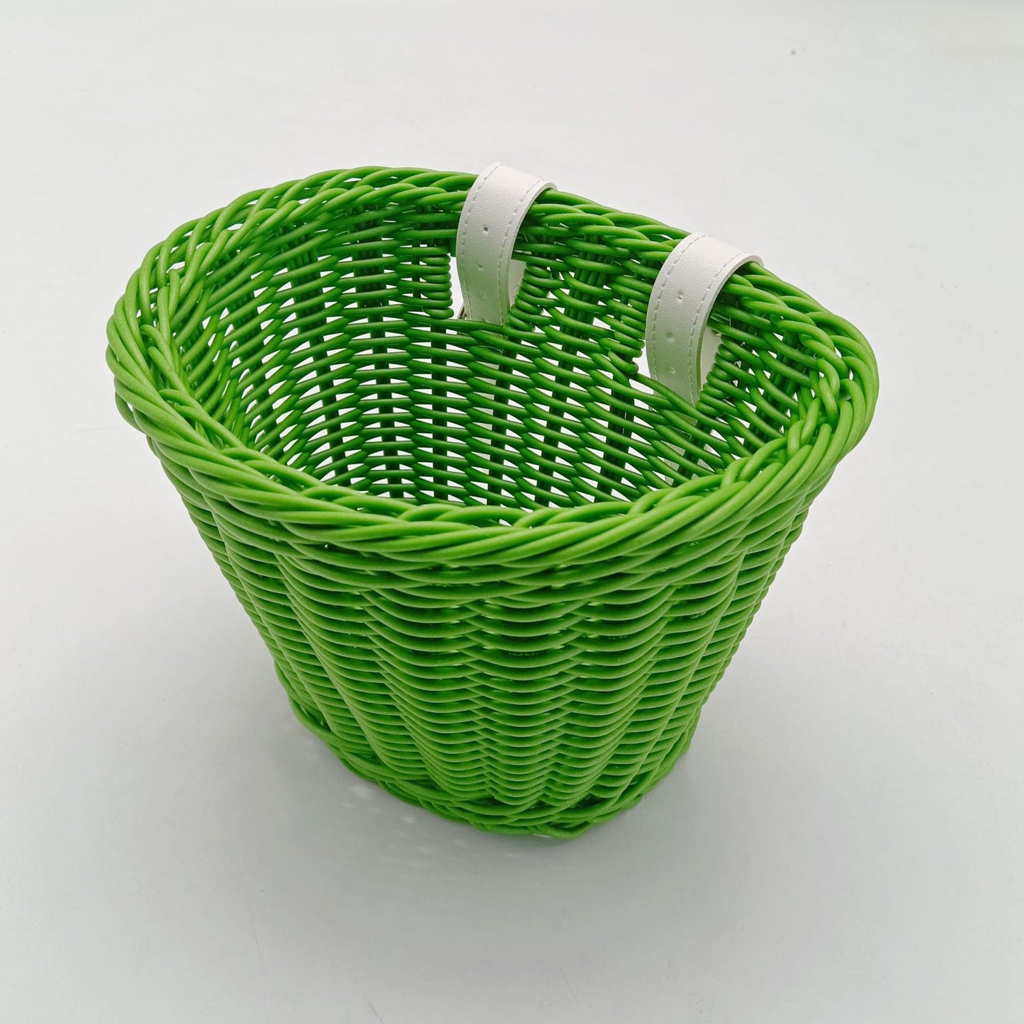 Decorative Woven Storage Basket with Leather Handles Acalora