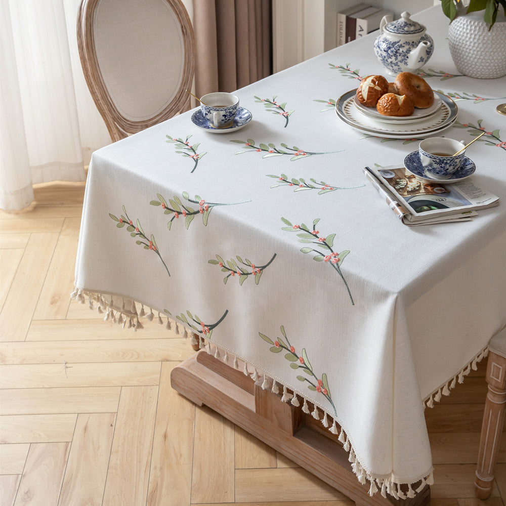 Elegant Embroidered Tablecloth