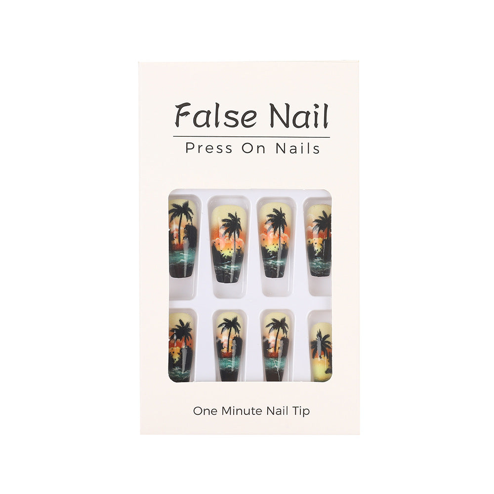Artificial nails with tropical palm design Acalora