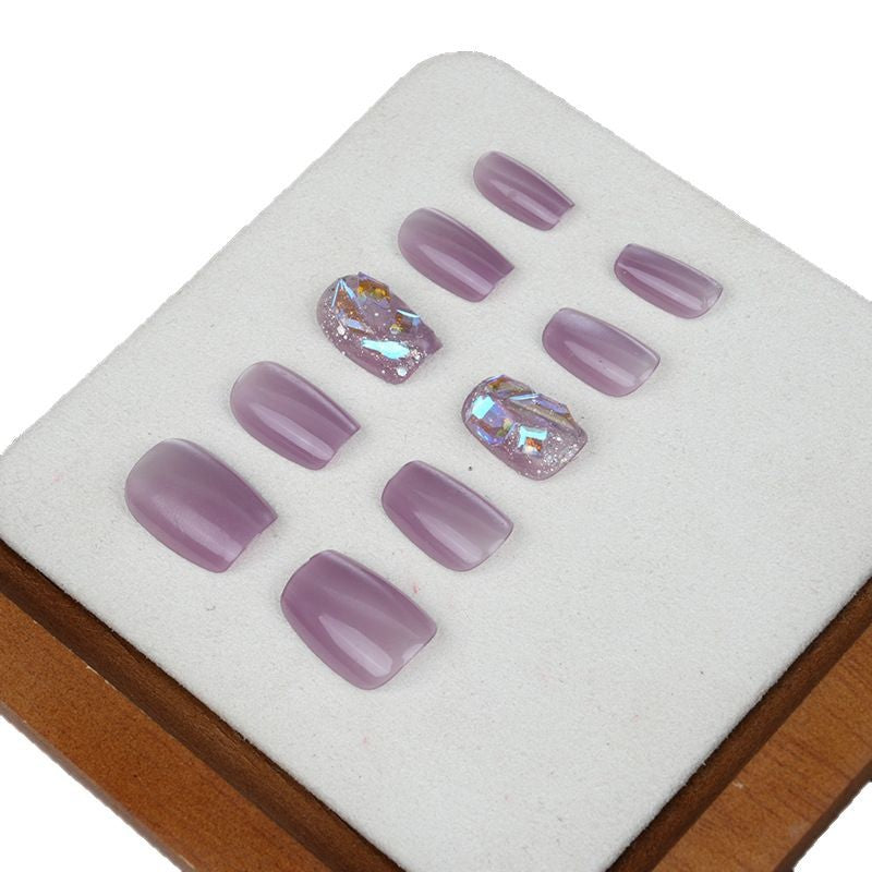 Premium Press-On Nail Set with Glossy and Glitter Accents Acalora