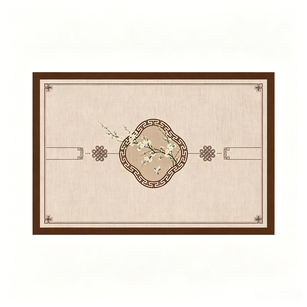 Elegant Geometric Bathroom Mat Acalora