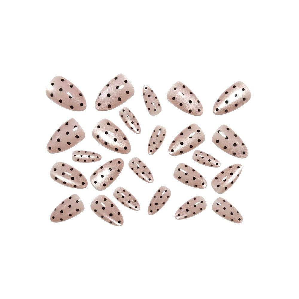 Artificial nails in modern polka dot design Acalora