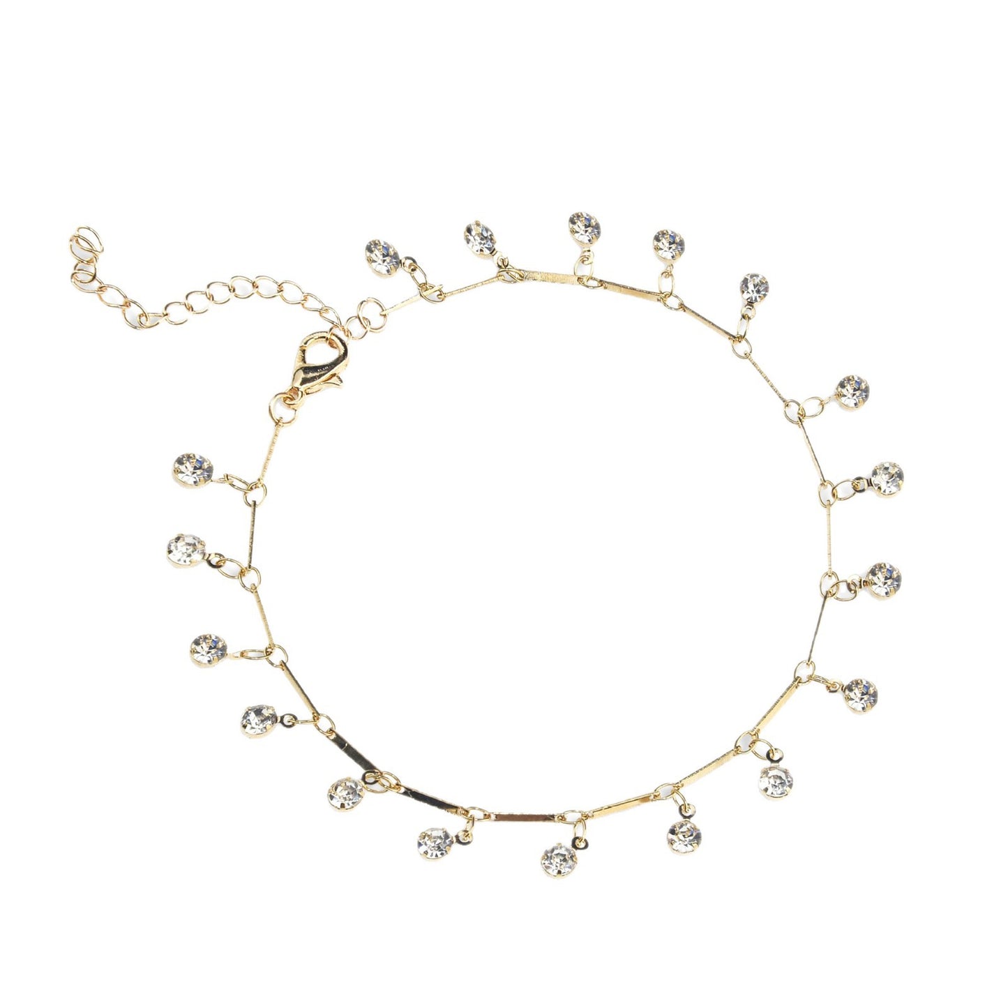 Elegant Crystal Chain Anklet Acalora