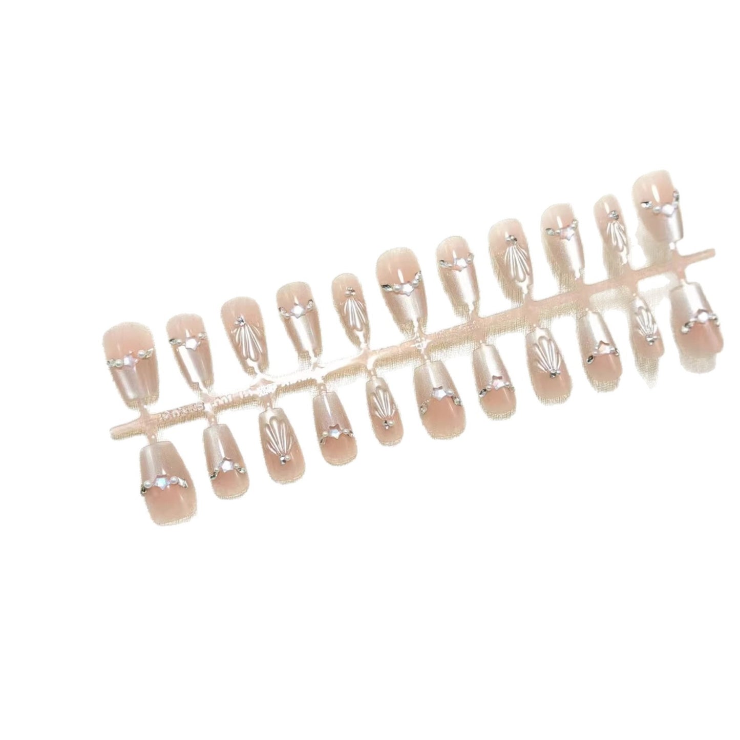 Artificial nails with elegant rhinestone design Acalora