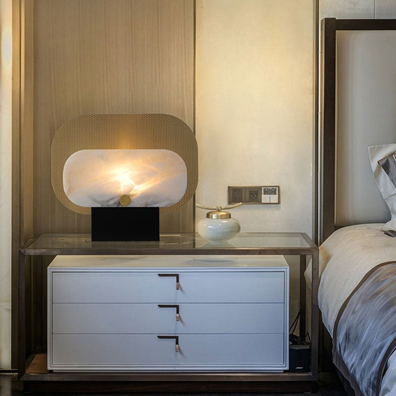 Contemporary Marble and Metal Table Lamp