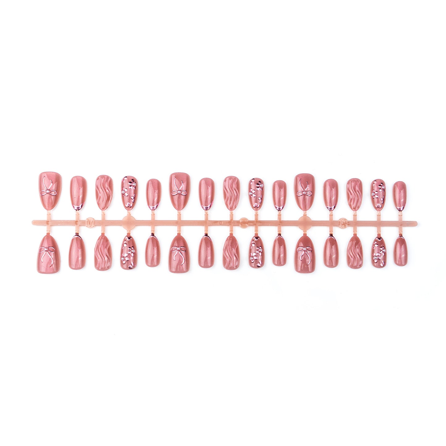 Nail art set with elegant bows and pearl accents Acalora