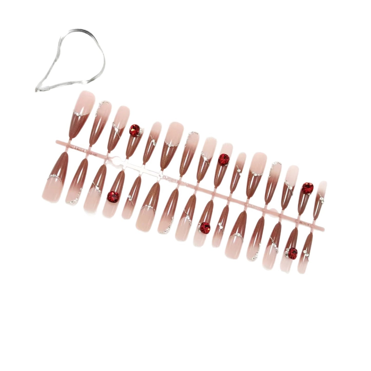 Artificial nails with luxurious 3D decorations and glamorous accents Acalora