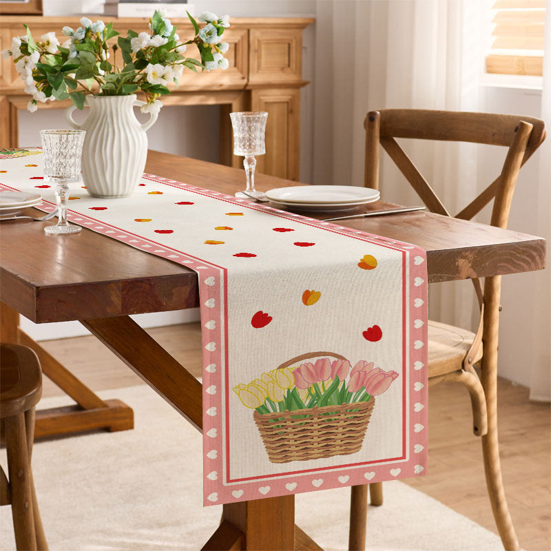 Decorative Floral Print Table Runner