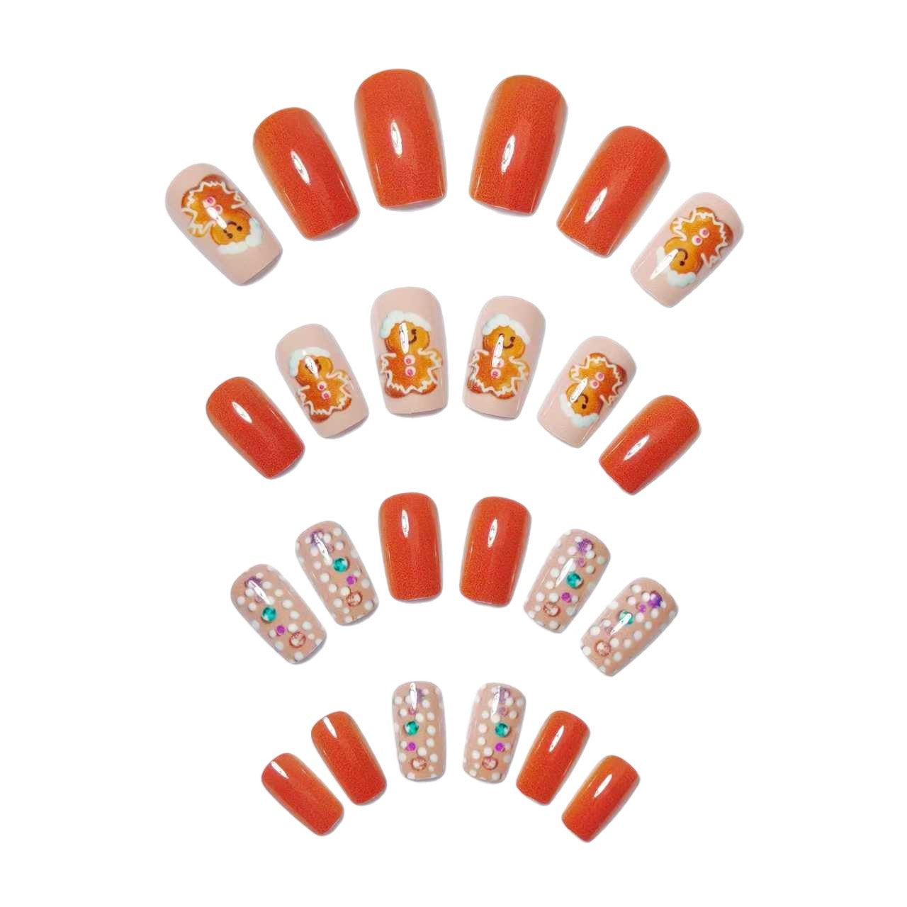 Festive Gingerbread-Themed Nail Art Acalora
