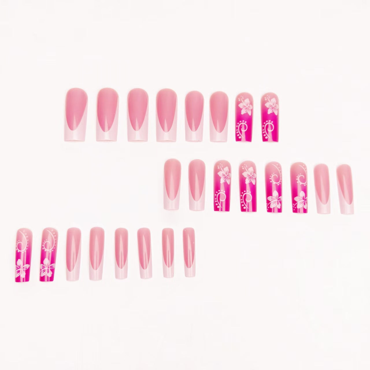 Floral Art Gel Nail Design Acalora