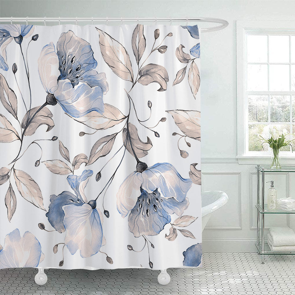 Floral Patterned Shower Curtain