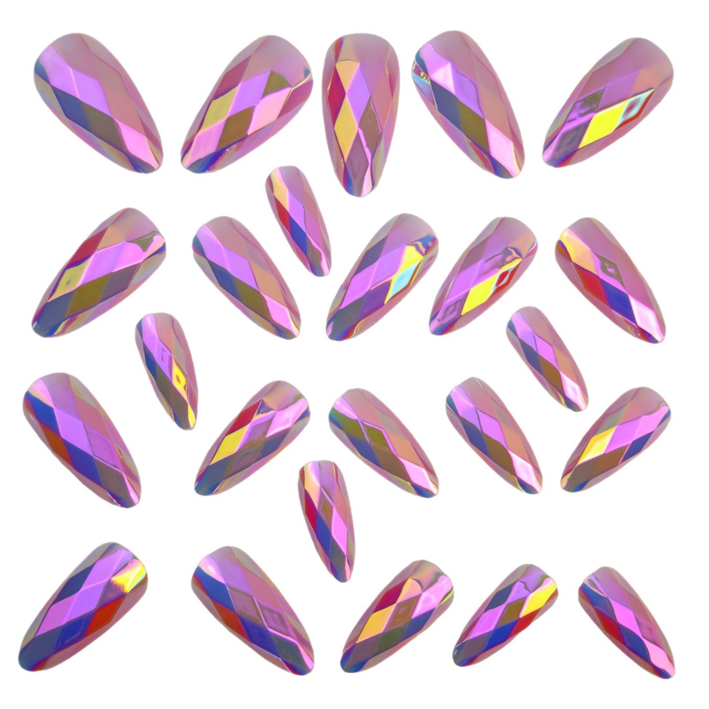 Artificial nails with geometric crystal design Acalora