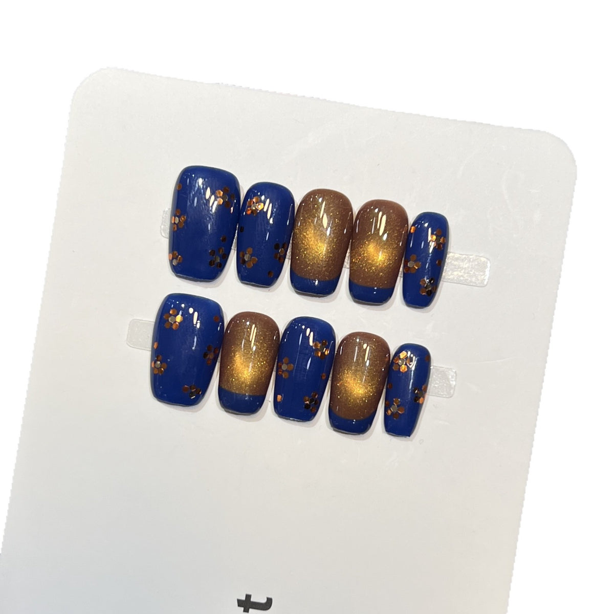 Decorative Press-On Nail Art Set with Glitter and Floral Accents Acalora