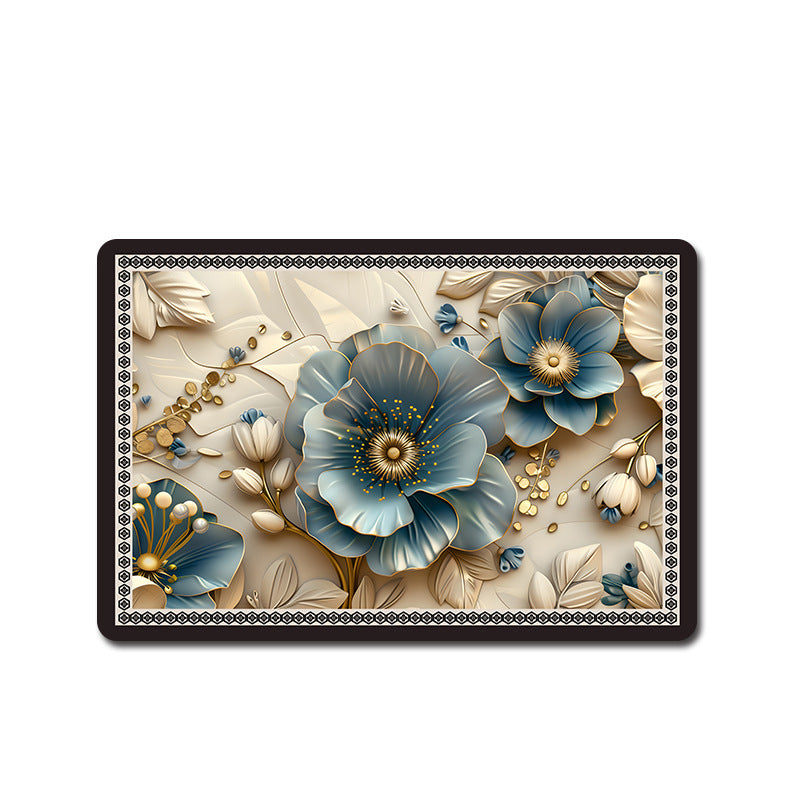 Floral Patterned Comfort Bath Mat Acalora