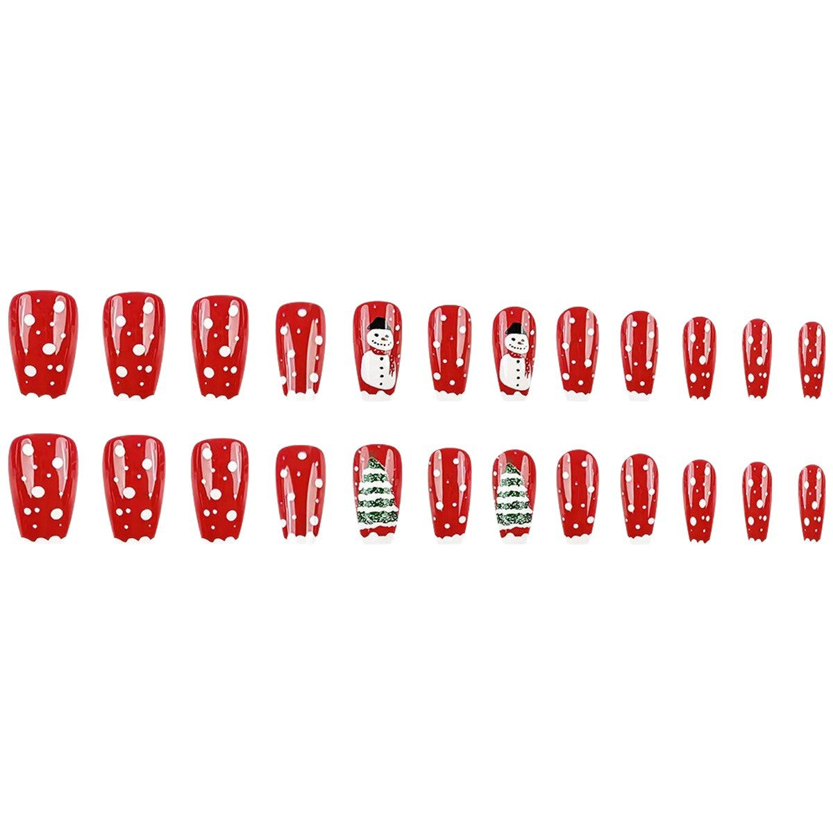 Artificial nail set with festive Christmas designs Acalora