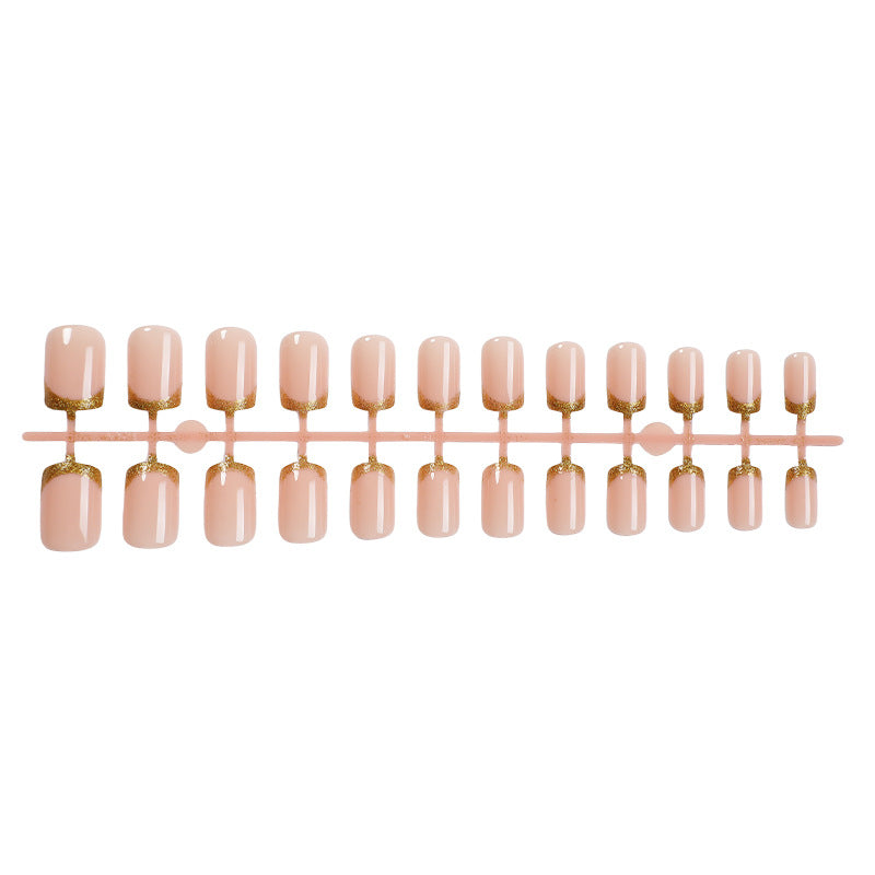 Elegant Press-On Nail Collection with Gold Accent Details Acalora