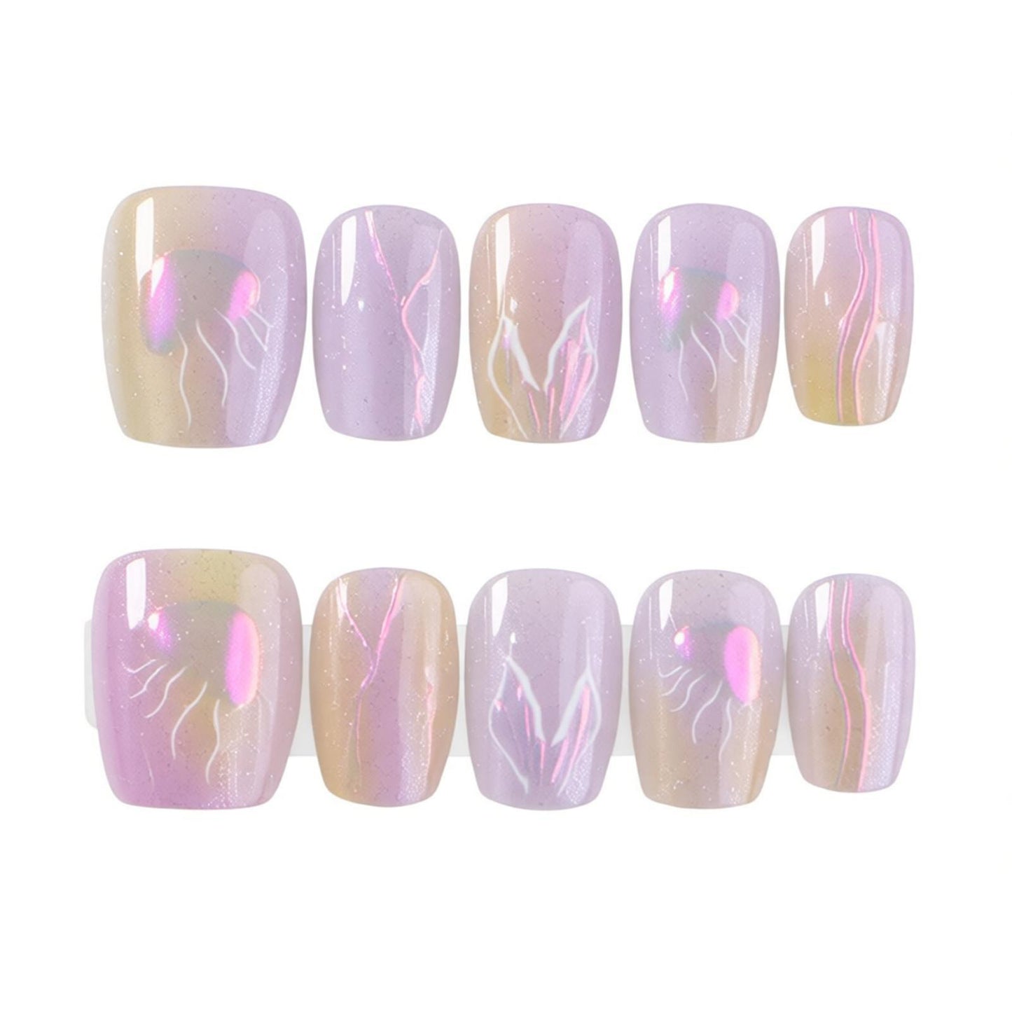 Premium Marble Press-On Nail Art Set Acalora