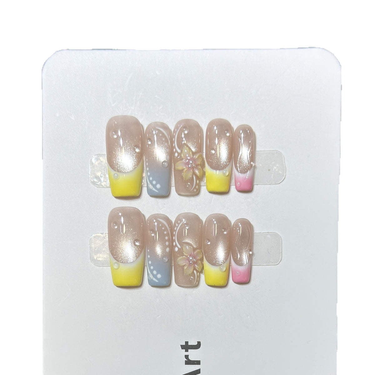 Artistic Floral Design Press-On Nail Set Acalora