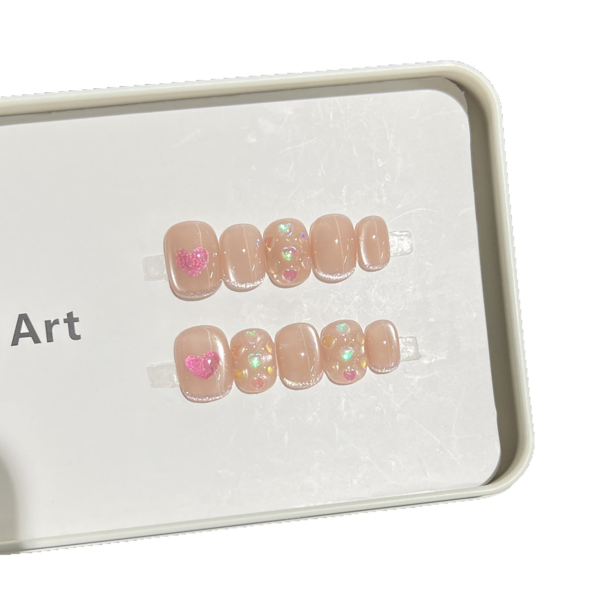 Heart-Accent Press-On Nail Set Acalora