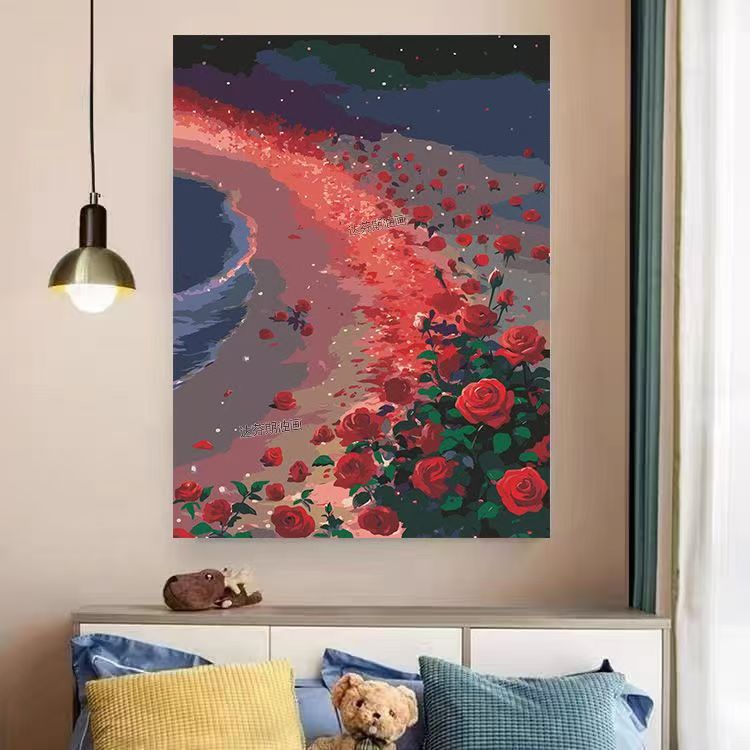 Heart and Floral Swirl Canvas Artwork