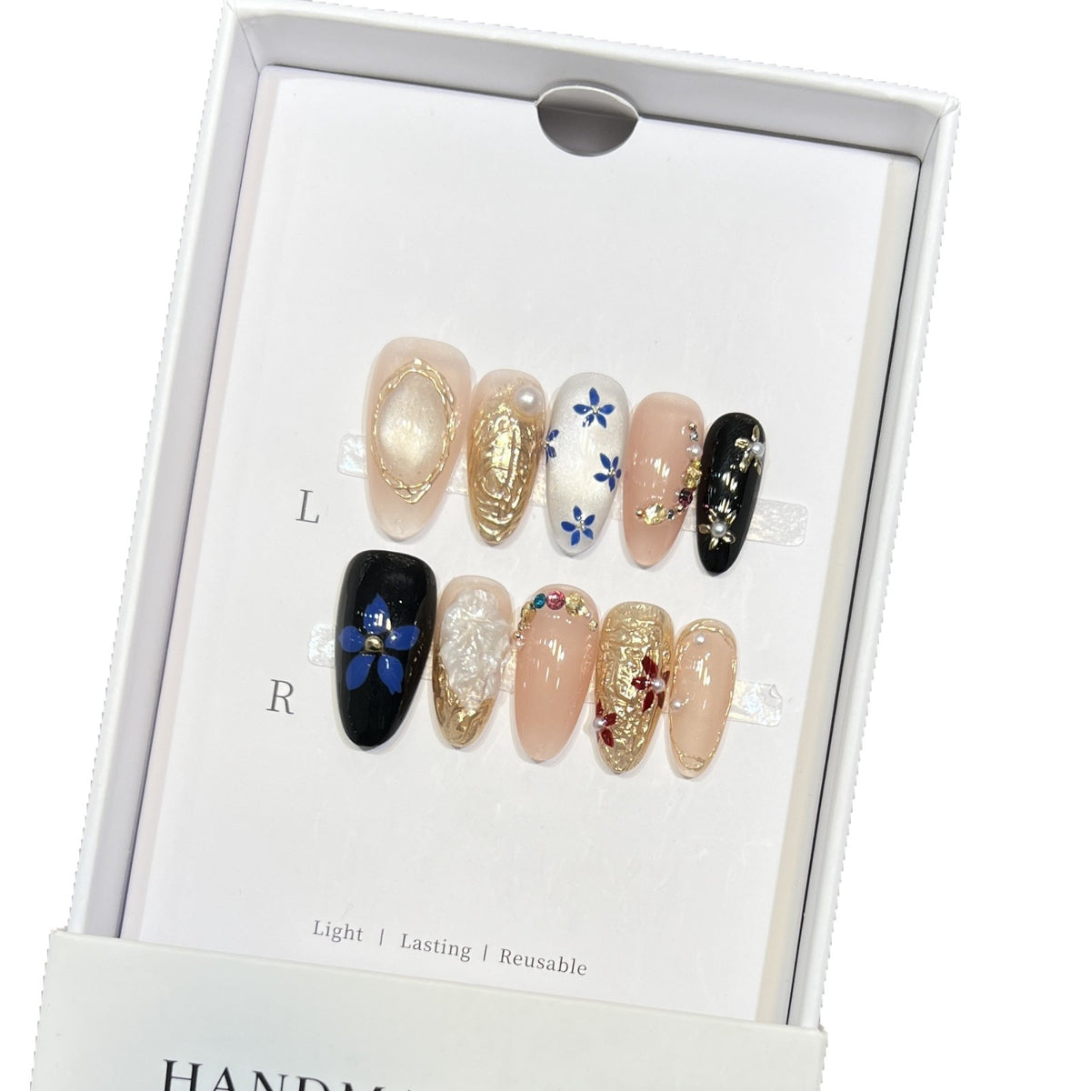 Elegant Floral Press-On Nail Set Acalora