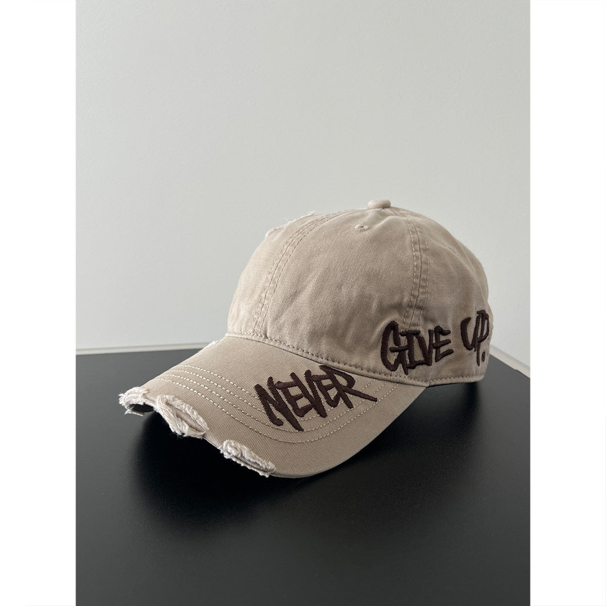 Distressed Denim Message Baseball Cap
