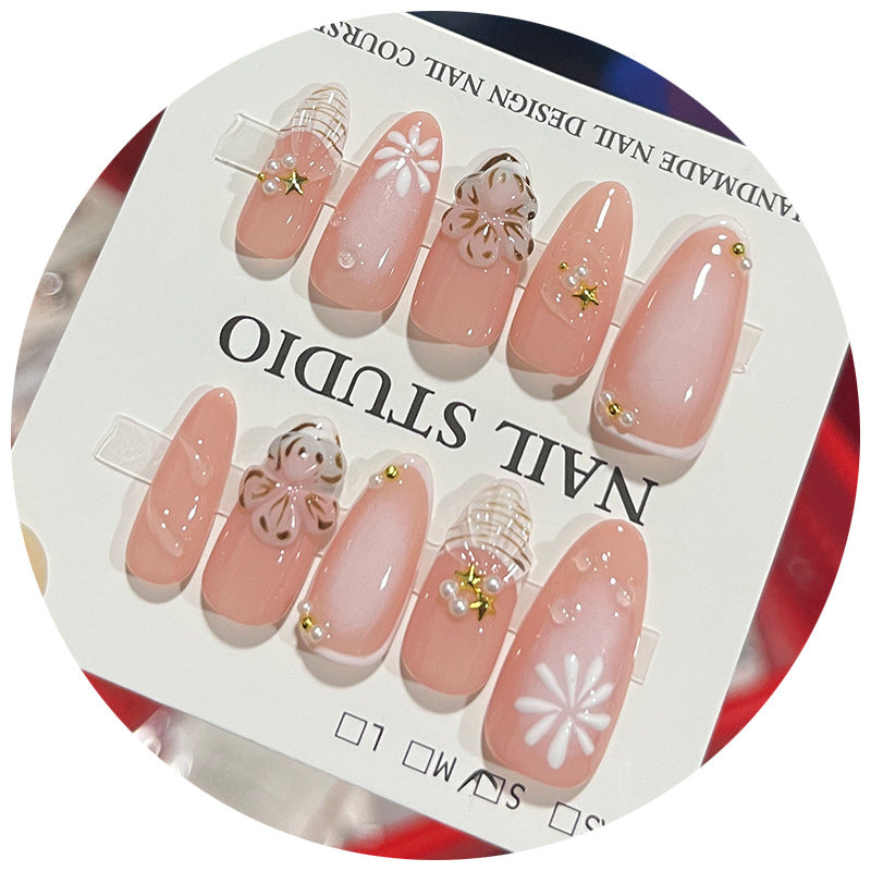 Handcrafted Floral Pattern Press-On Nails Acalora