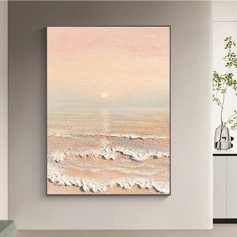 Serene Coastal Wave Texture Canvas Artwork