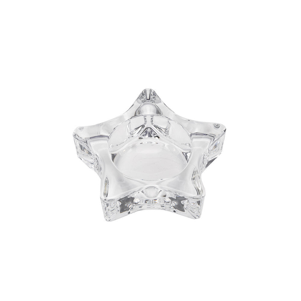 Star-Shaped Thick Crystal Glass Tealight Candle Holder Acalora