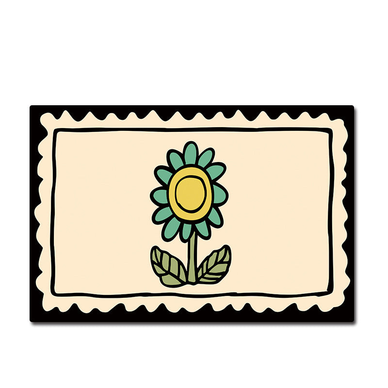 Decorative Floral Print Bath Mat Acalora