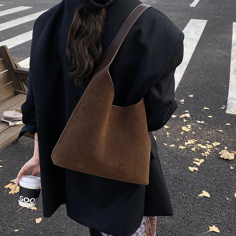 Suede Hobo Handbag Acalora