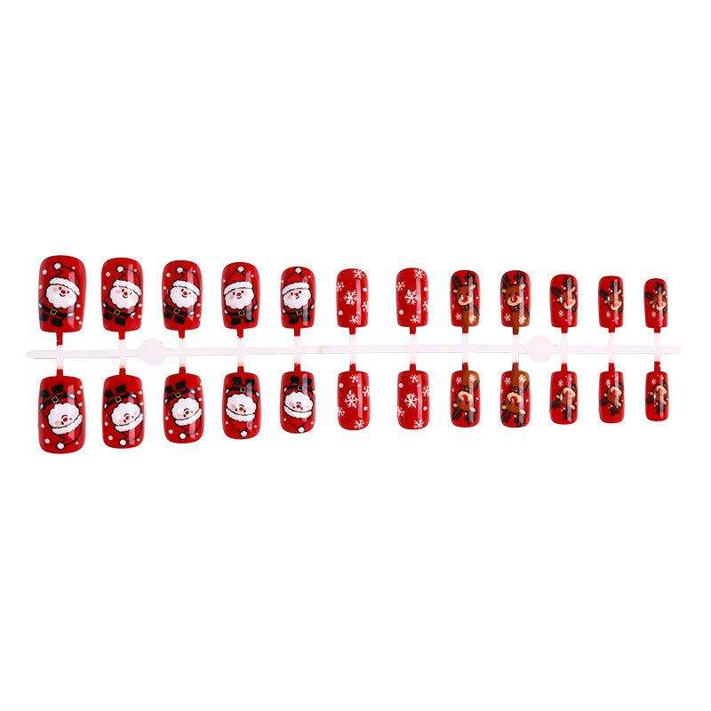 Festive Holiday Themed Press-On Nail Art Set Acalora