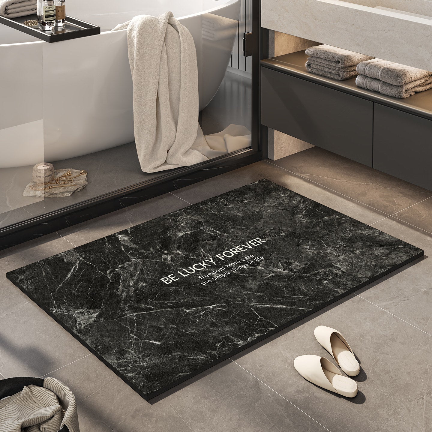 Inspirational Marble Bath Mat