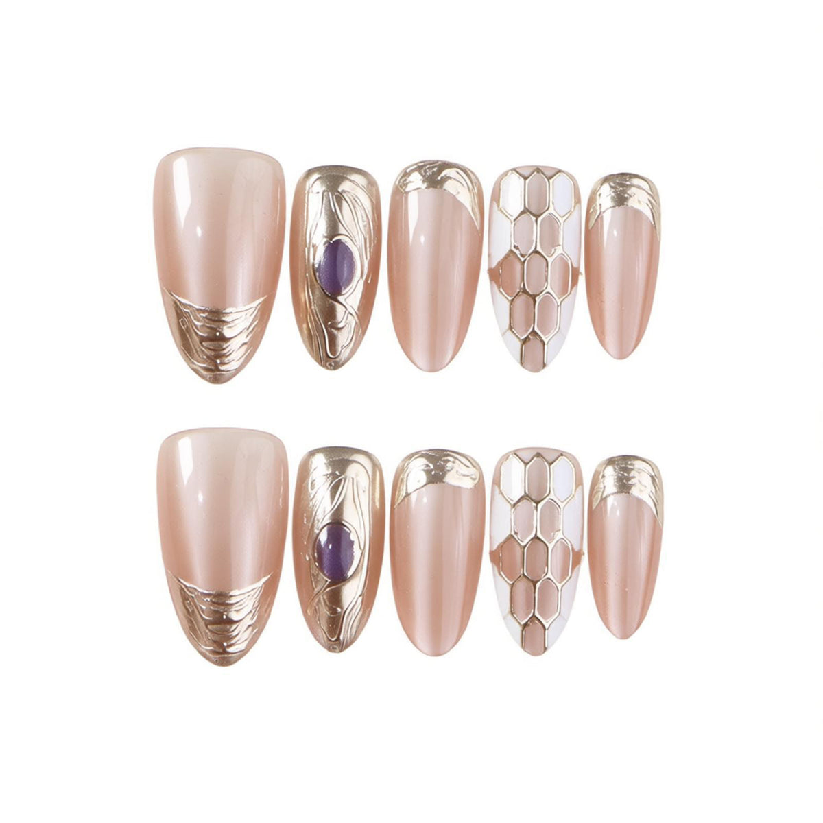 Luxurious Decorative Press-On Nail Set Acalora