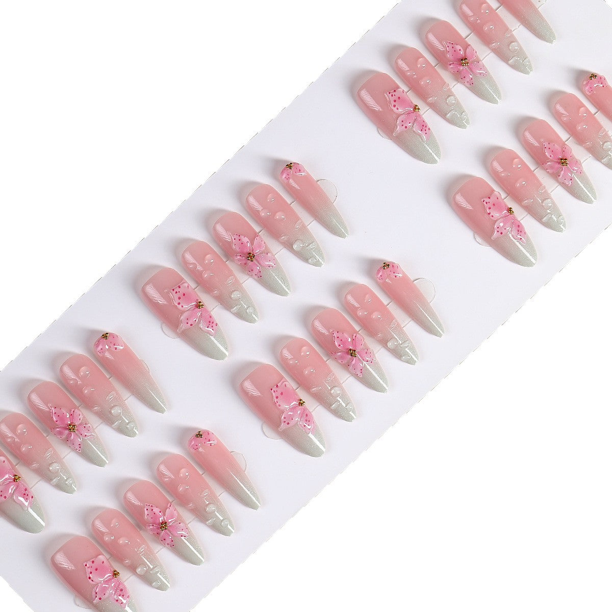Artistic Floral Short Press-On Nails Acalora