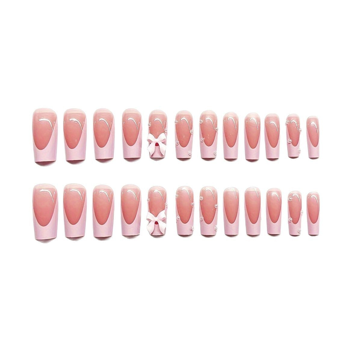 Decorative Bow Accent Press-On Nails Acalora