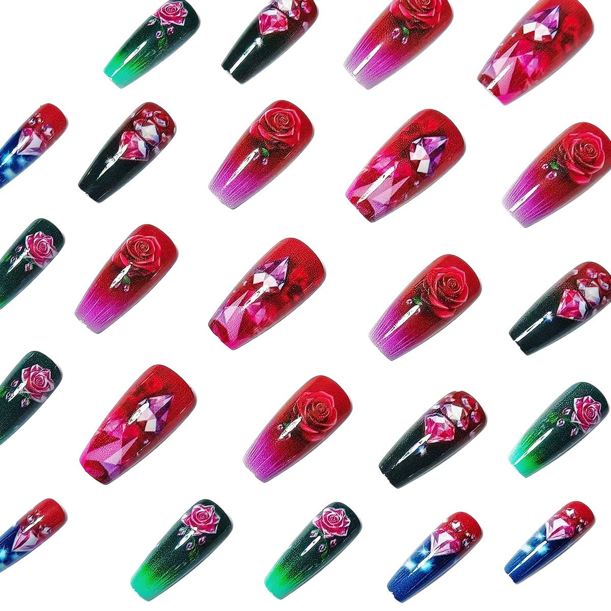 Floral Embellished Nail Art Acalora