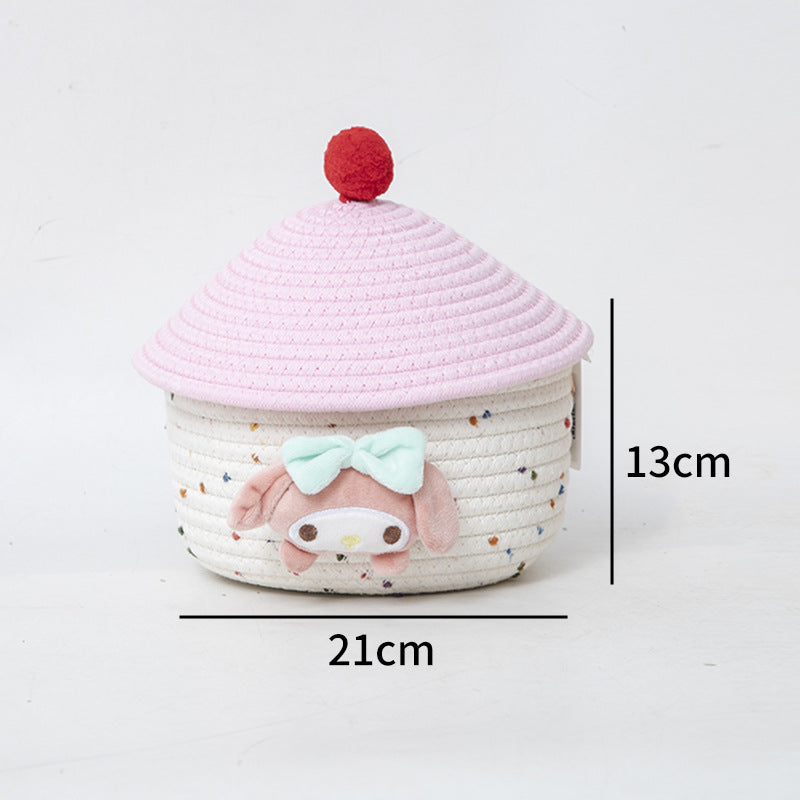 Storage basket with cute animal motif