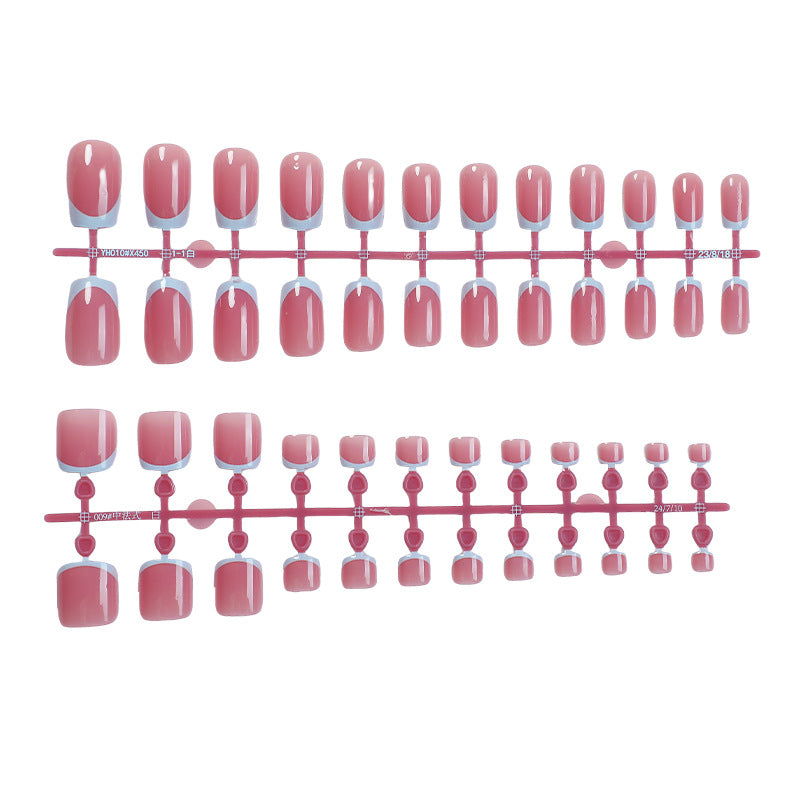 Artistic French Tip Press-On Nails Set Acalora