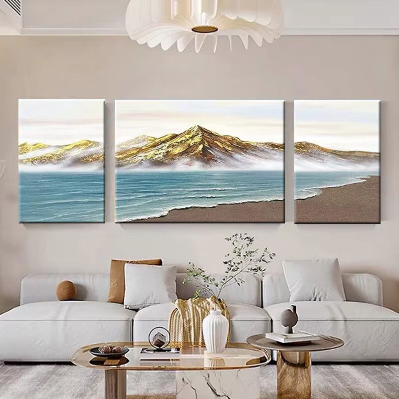 Panoramic Mountain and Ocean Canvas Art