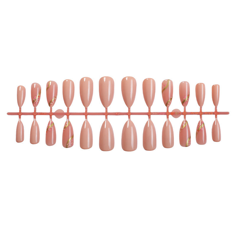 Premium Press-On Nail Set with Floral Accents Acalora